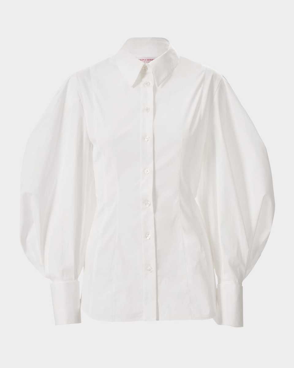 Full-Sleeve Cotton Button-Down Top